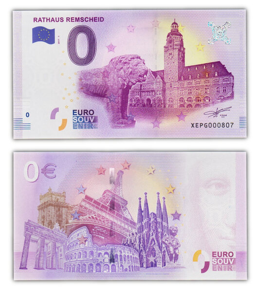 Billet de Collection 0 Euro souvenir 2017 Rathaus Remscheid - Allemagne - Neuf - Numéro de série aléatoire