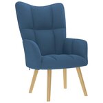 vidaXL Chaise de relaxation avec repose-pied Bleu Tissu