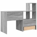 vidaXL Bureau Gris Sonoma 131 5 x 50 x 106 5 cm Bois d'ingénierie