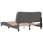 vidaXL Cadre de lit avec LED sans matelas Hvar gris 140x190 cm