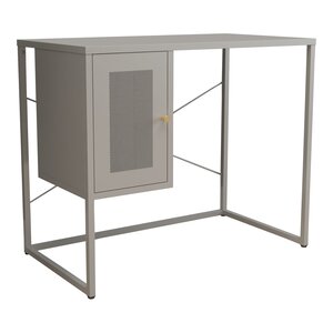 Bureau table poste de travail acier 75 x 100 x 50 cm gris 03_0009068