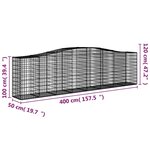 vidaXL Paniers à gabions arqués 4 Pièces 400x50x100/120 cm Fer galvanisé