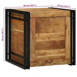 vidaXL Boîte de Rangement 50 x 50 x 50 cm Bois d'acacia massif