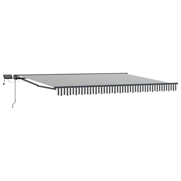vidaXL Cadre de store manuel avec LEDs Anthracite et blanc 5 x 3 m