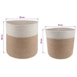 vidaXL Ensemble de Pots à Plantes 2 Pièces Naturel et Blanc Ø 28 x 28 cm