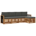 vidaXL Ensemble de canapés d'extérieur 5 pc Naturel et Anthracite