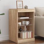 vidaXL Buffet avec lumières LED chêne sonoma 41x37x67 cm