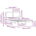 vidaXL Cadre de lit avec tête de lit rembourrée Gris clair