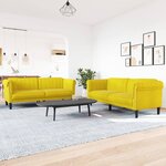 vidaXL Ensemble de canapés 2 Pièces jaune velours