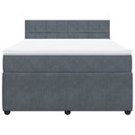 vidaXL Sommier à lattes de lit et matelas Gris foncé 160x200cm Velours