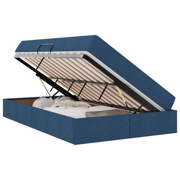 vidaXL Lit avec rangement et matelas Bleu 120 x 190 cm Polyester