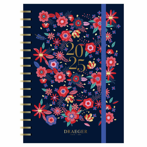 Agenda Semainier 2024-2025 13x18 Cm - Floral - Draeger paris