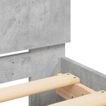 vidaXL Cadre de lit avec tête de lit et LED gris béton 150x200 cm