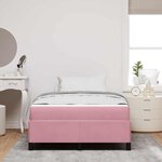 vidaXL Cadre de lit avec matelas Rose et blanc 120 x 200 cm Velours