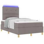 vidaXL Lit à ressort LED avec matelas Taupe 120 x 200 cm tissu