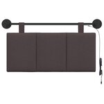 vidaXL Tête de lit suspendue Avec lumière LED Marron foncé Tissu