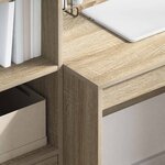 vidaXL Bureau avec tiroir avec étagère 2 Pièces Chêne Sonoma