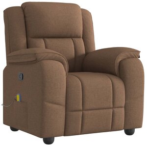 vidaXL Fauteuil de massage inclinable Marron Tissu