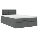 vidaXL Lit ottoman avec matelas gris foncé 120x200 cm tissu