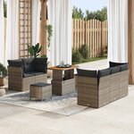 vidaXL Ensemble de canapé de jardin 8 Pièces Gris 90 x 55 x 71 cm