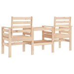 vidaXL Banc de jardin avec table 2 places bois de pin massif