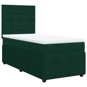 vidaXL Sommier à lattes de lit avec matelas Vert foncé 100x200 cm
