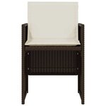 vidaXL Ensemble de bistro 3 Pièces avec coussins marron résine tressée