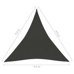 vidaXL Voile d'ombrage 160 g/m² Anthracite 4 5x4 5x4 5 m PEHD