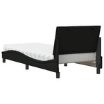 vidaXL Lit avec matelas noir 90x190 cm tissu