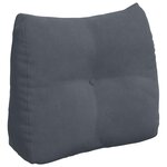 vidaXL Coussin de Dos Gris foncé 60 x 24 x 50 cm Velours