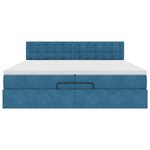 vidaXL Cadre de lit ottoman avec matelas bleu foncé 200x200 cm velours