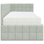 vidaXL Cadre de lit d'angle avec matelas 2 Pièces Gris clair Velours