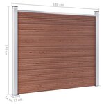 vidaXL Ensemble de panneau de clôture WPC 699x146 cm Marron