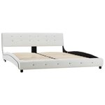 vidaXL Lit avec matelas à mémoire de forme Blanc Similicuir 160x200 cm