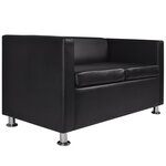 Vidaxl canapé à 2 places cuir synthétique noir