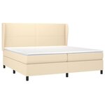 vidaXL Sommier à lattes de lit avec matelas Crème 200x200 cm Tissu