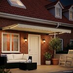 vidaXL Cadre de store manuel avec LEDs Crème et Anthracite 4 5 × 3 5 m
