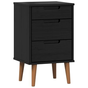 vidaXL Table de chevet MOLDE Noir 40 x 35 x 65 cm Bois de pin massif