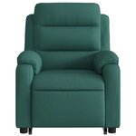 vidaXL Fauteuil inclinable de massage Vert foncé Tissu
