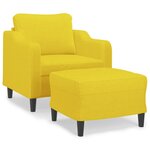 vidaXL Fauteuil avec repose-pied Jaune clair 60 cm Tissu