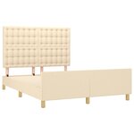 vidaXL Cadre de lit sans matelas crème 140x200 cm tissu
