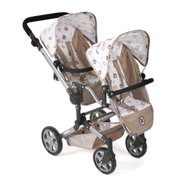 Bayer Chic 2000 690-63 - Poussette de poupée Linus Duo Beige avec oursons