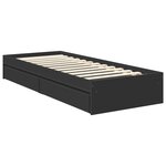 vidaXL Lit de Rangement avec tiroir Noir 75 x 190 cm Bois d'ingénierie