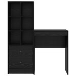vidaXL Bureau avec tiroir avec étagère avec stockage 2 Pièces Chêne noir