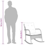 vidaXL Chaise à bascule de jardin avec coussins marron résine tressée