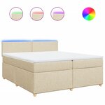 vidaXL Sommier à lattes de lit avec matelas Crème 200x200 cm Tissu
