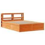 vidaXL Cadre de lit et tête de lit cire marron 135x190 cm bois de pin
