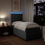 vidaXL Sommier à lattes de lit avec matelas Gris foncé 100x200cm Tissu