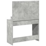 Table de maquillage vidaXL avec lumières LED en gris béton 100x41x135 cm