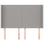 vidaXL Tête de lit avec oreilles Gris clair 147x16x118/128 cm Tissu